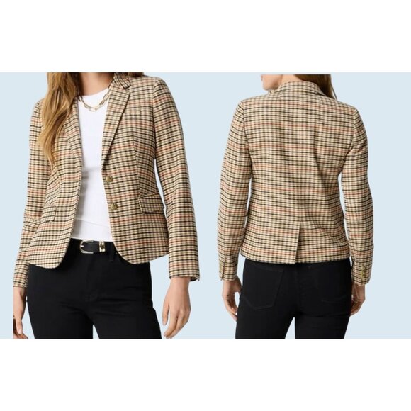 J CREW Factory Herringbone Wool Blend Schoolboy Blazer Jacket Sz 18 - Picture 1 of 8